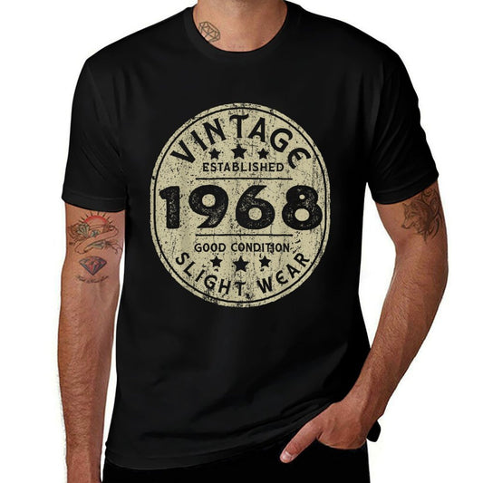 Vintage Established 1968 55th Birthday Party Retro Men  Trendy Pattern T-Shirt