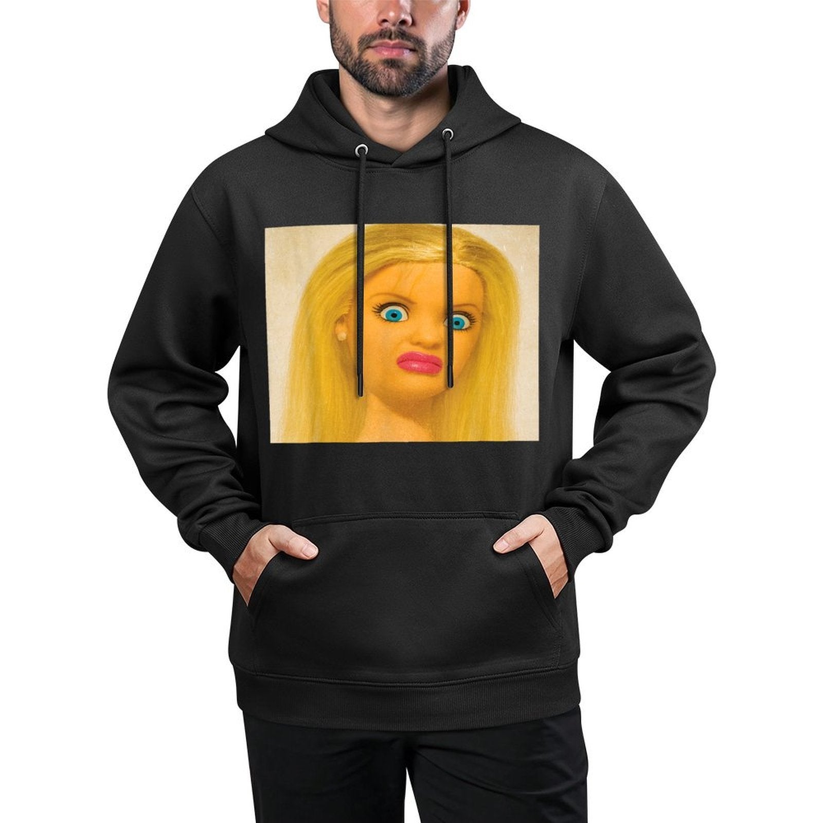 Disgusting Doll Face Meme Layering Staple Hoodie