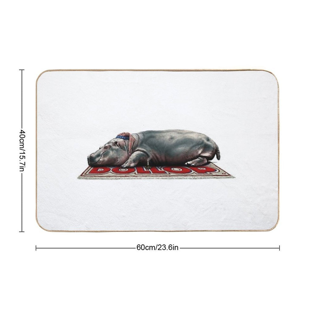 DOLLOP - Sleeping Hippo  Dirt-Trapping Bath Mat