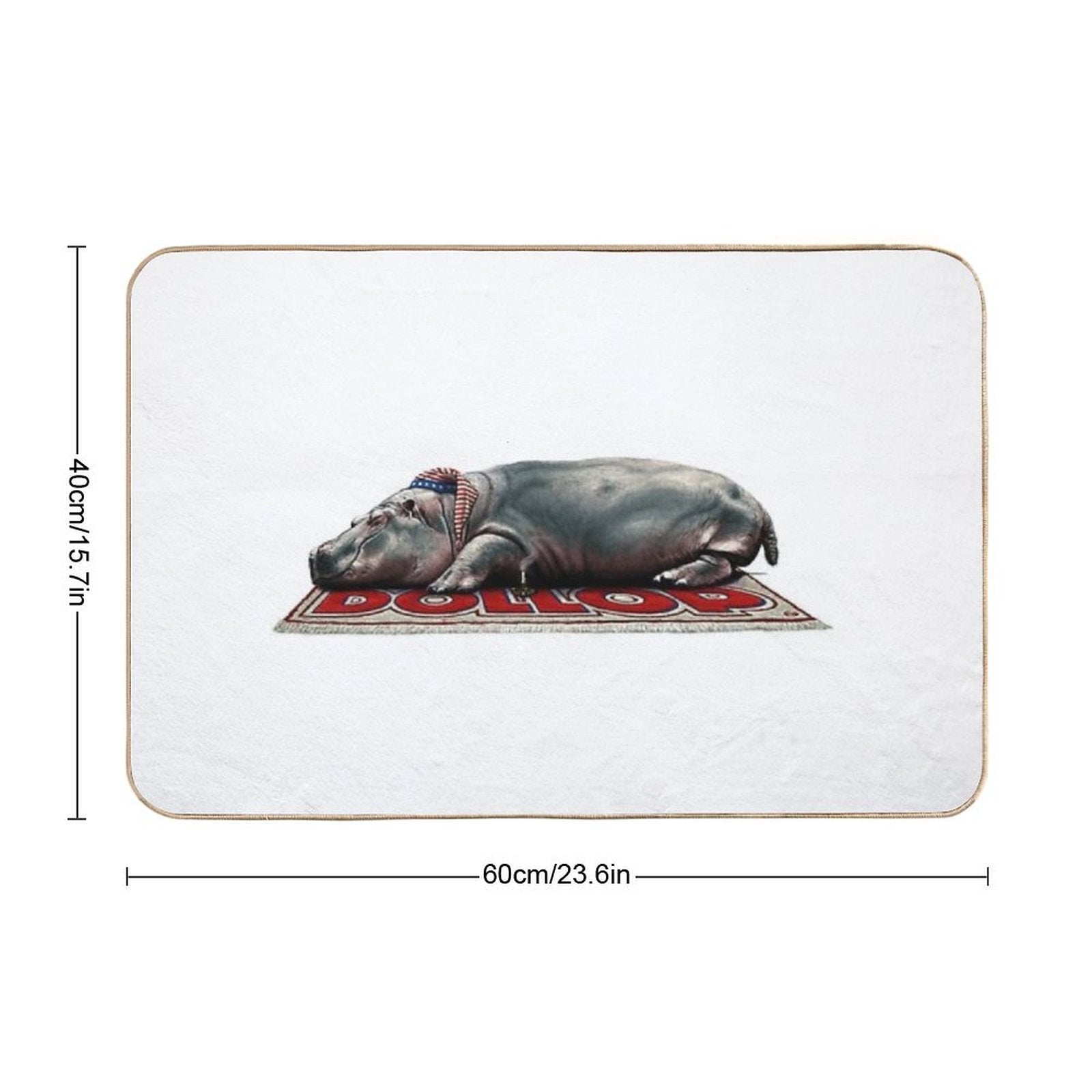 DOLLOP - Sleeping Hippo  Dirt-Trapping Bath Mat