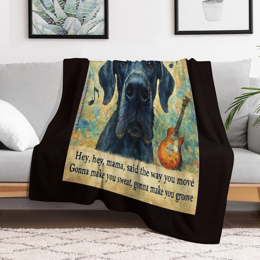 Zep's Inspiration For Black Dog Travel-friendly Throw Blanket