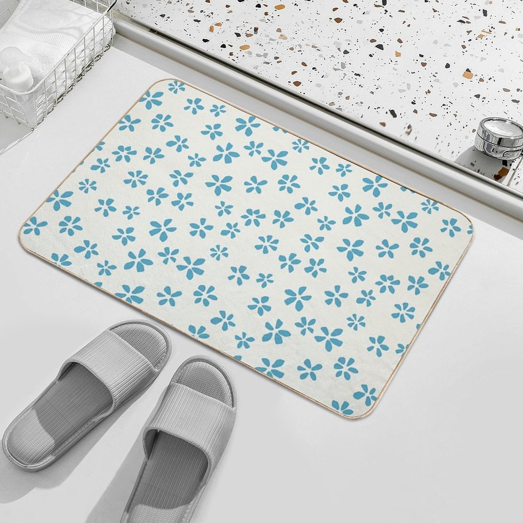 Blossom Scatter - Minimalist Floral Pattern  Repositionable Bath Mat