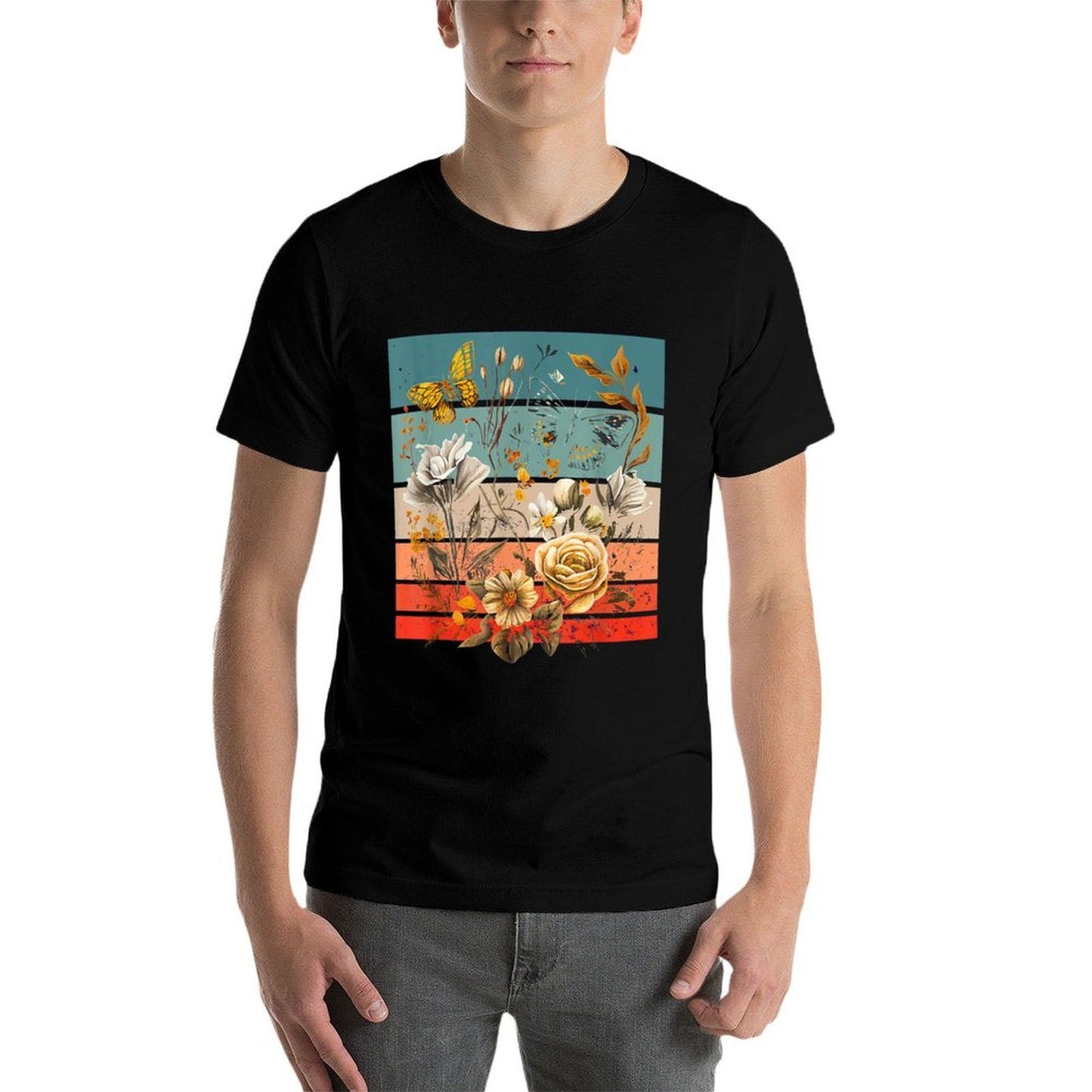 Wild Flower Botanical Vintage Inspired Gardening Lover  Relaxed-fit T-Shirt