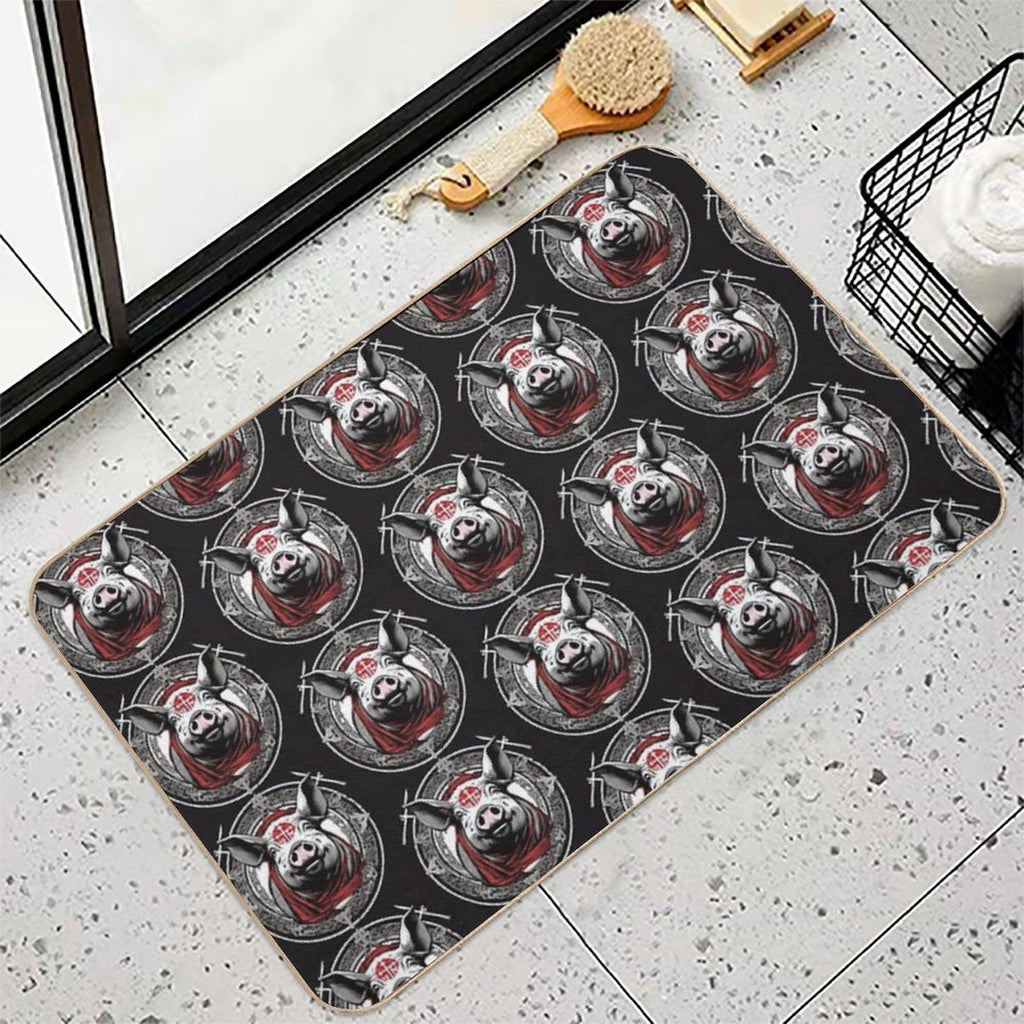 BLOOD PIG CREST  Toxin-Free Bath Mat
