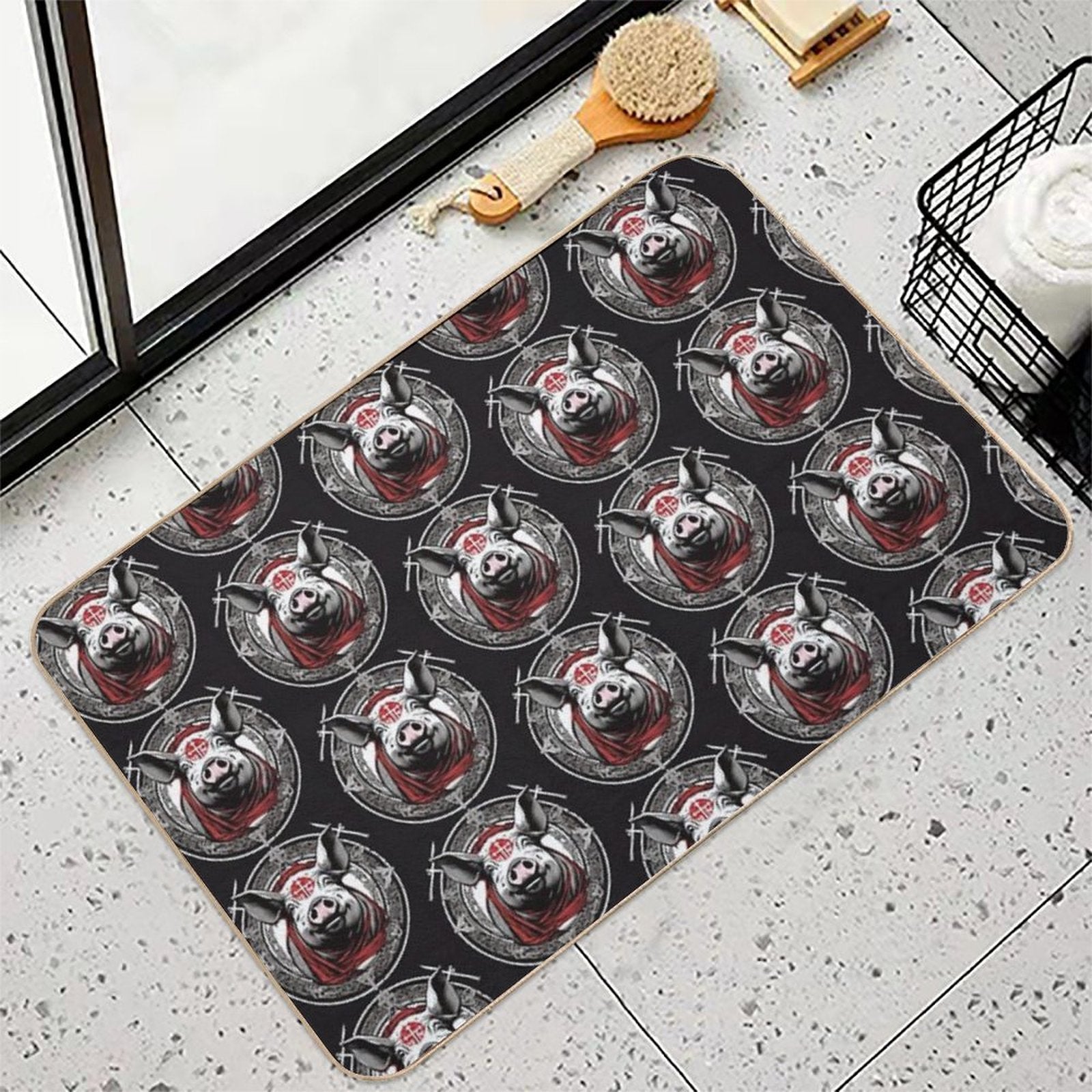 BLOOD PIG CREST  Toxin-Free Bath Mat