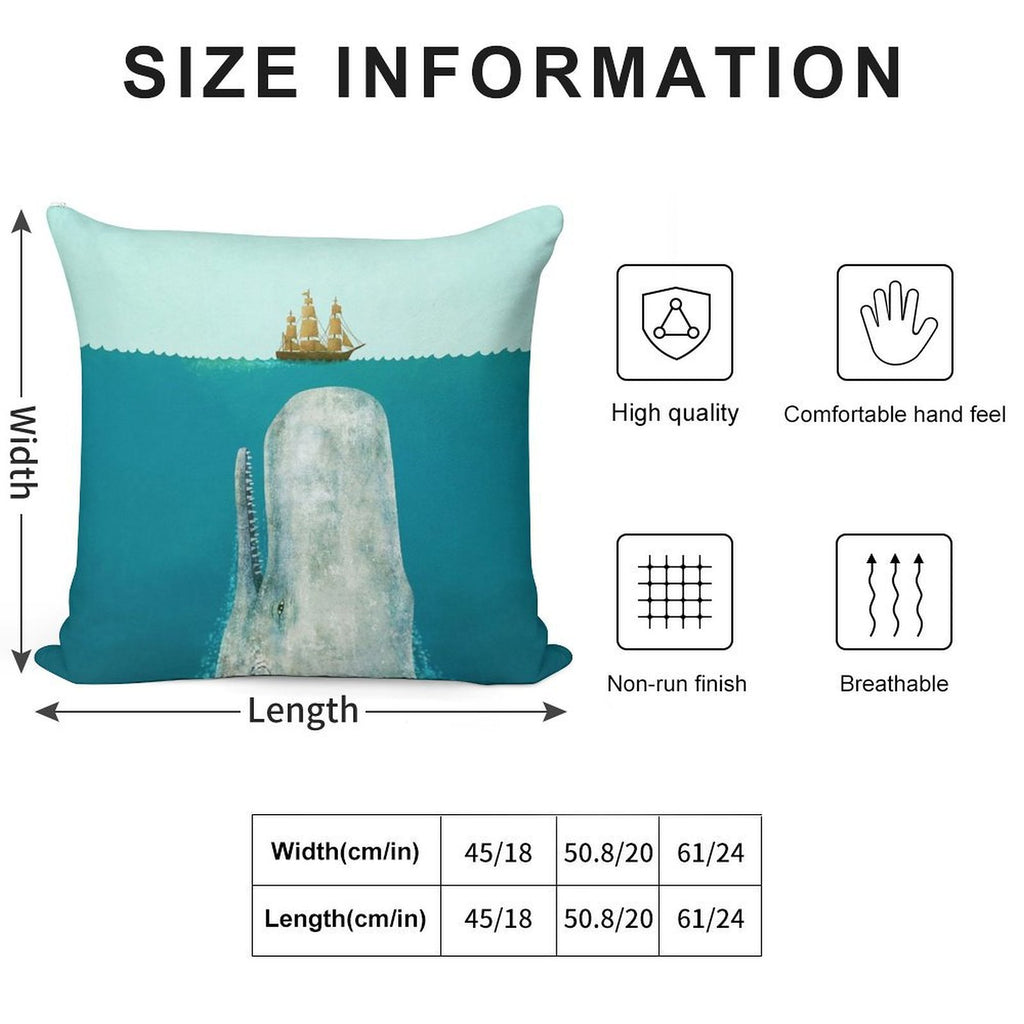 The Whale Soft Luxury Feel Throw Pillow