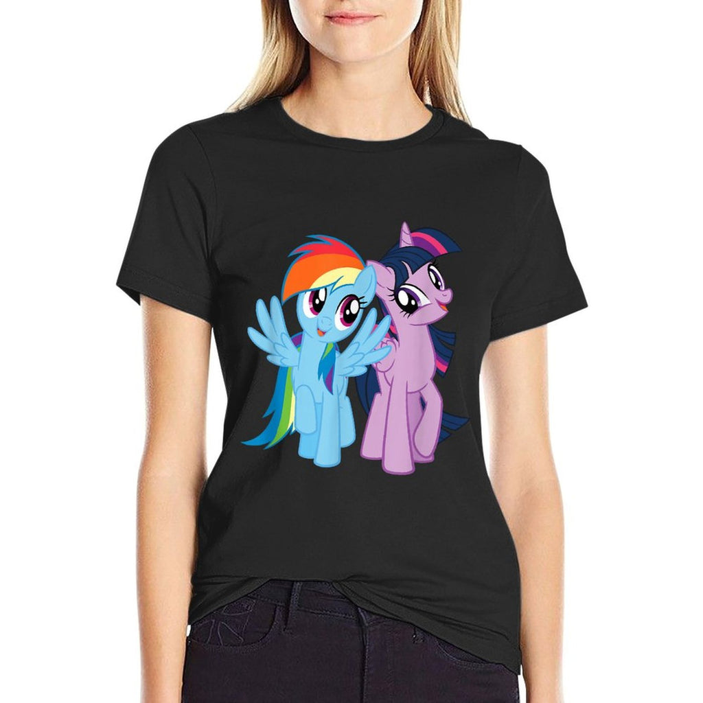 My Little Pony Rainbow Dash And Twilight Sparkle  Slim-fit Cut T-Shirt