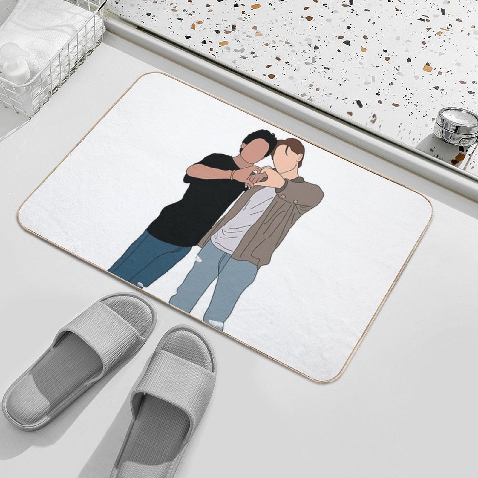 Young Royals  Simon And Wilhelm Cute  Dirt-Trapping Bath Mat