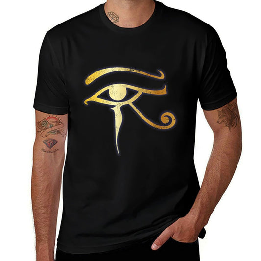 The Eye of Horus Ra  Egyptian Symbol of Protection - Pocket  Ribbed Collar T-Shirt