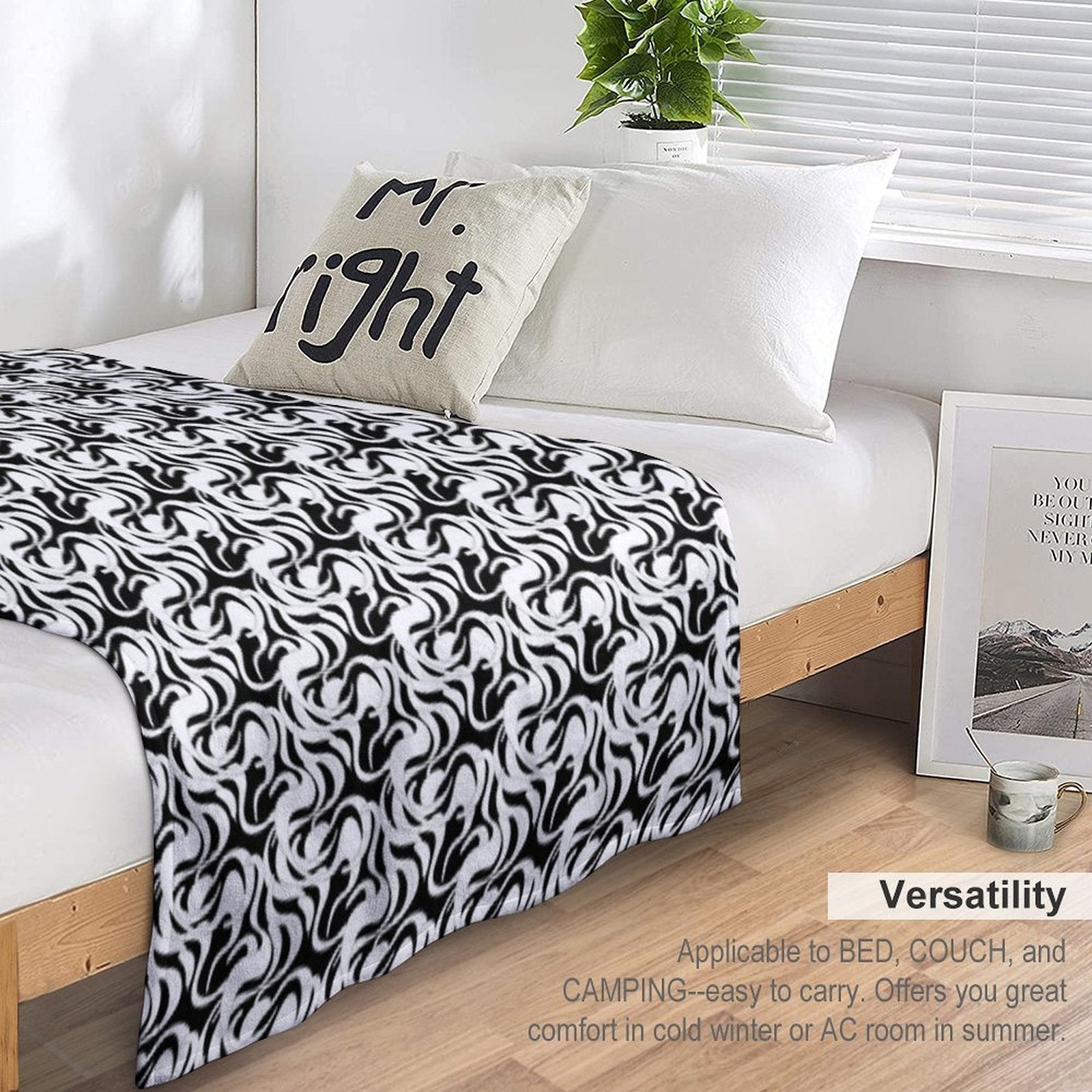 Abstract with Wavy Stains Gift-ready Throw Blanket