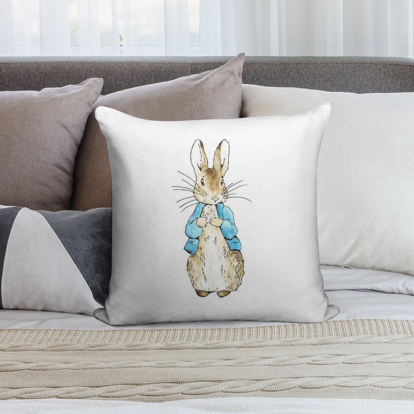 Peter Rabbit - Beatrix Potter Soft Anti-Pilling Throw Pillow