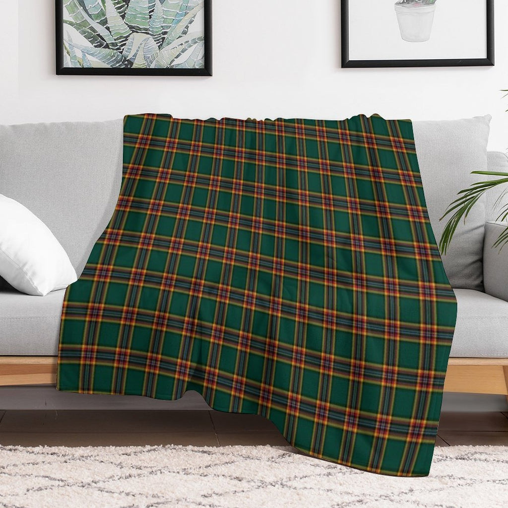 Moran Tartan Forest Green Irish Plaid Premium Throw Blanket