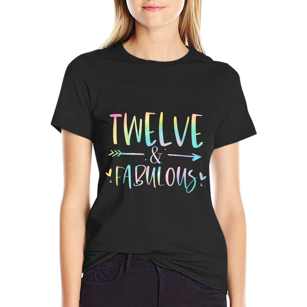 Twelve And Fabulous 12 Year Old Girls Birthday Tie Dye  Lightweight T-Shirt