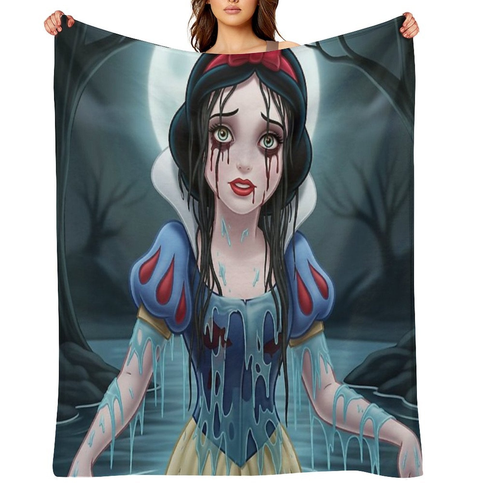 The Weeping Woman of The White Woods Travel-friendly Throw Blanket