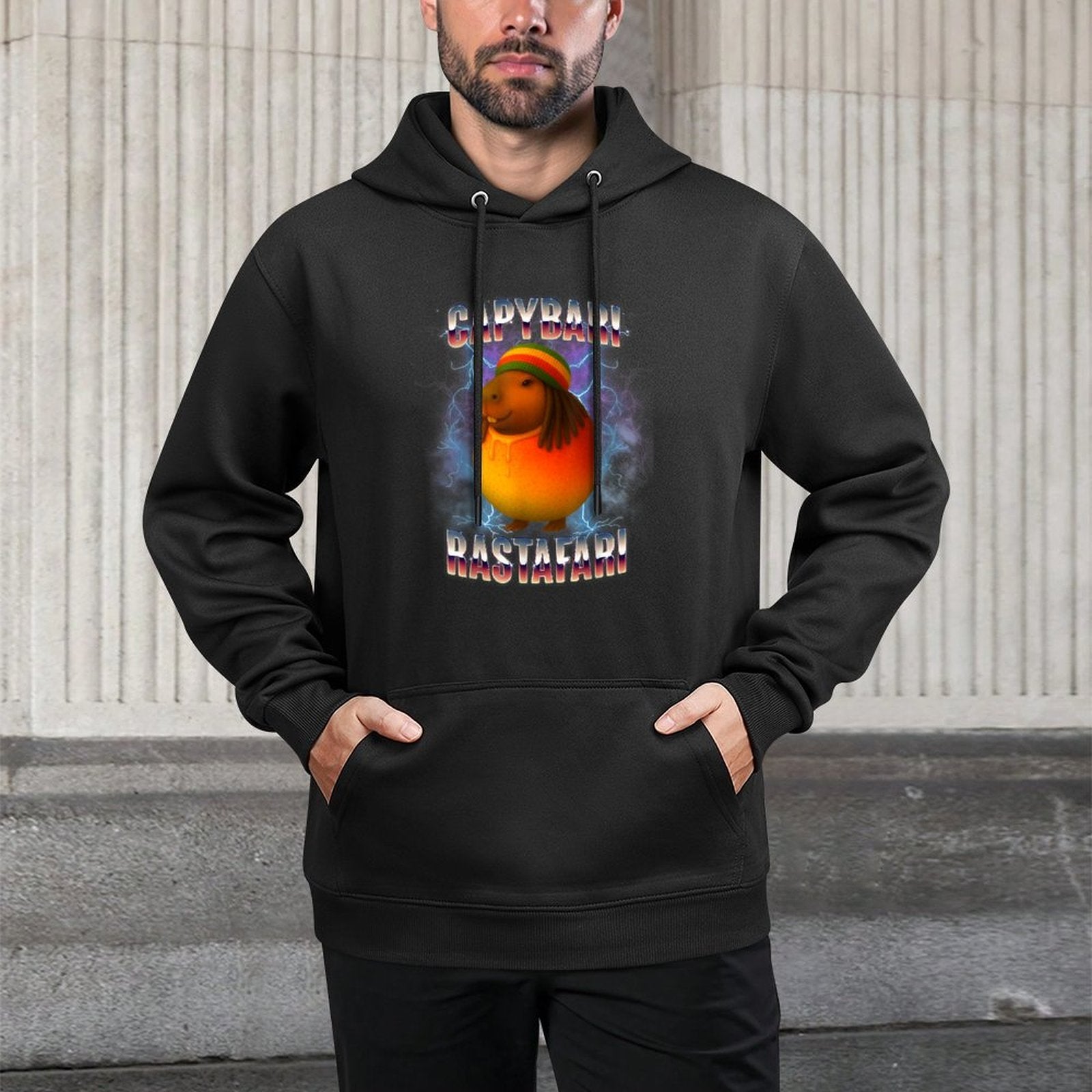 Capybari Rastafari Brainrot Italian Meme Pilling-Resistant Hoodie