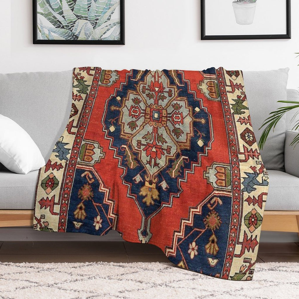 Antique Persian Bakshaish Oriental Carpet Print Shrink-resistant Throw Blanket