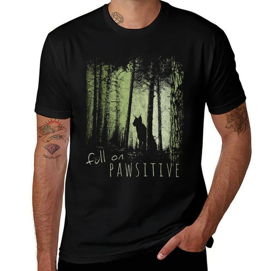Womens Full On Pawsitive! Lynx Wildcat Bobcat In Twilight Forest  Easy-care T-Shirt