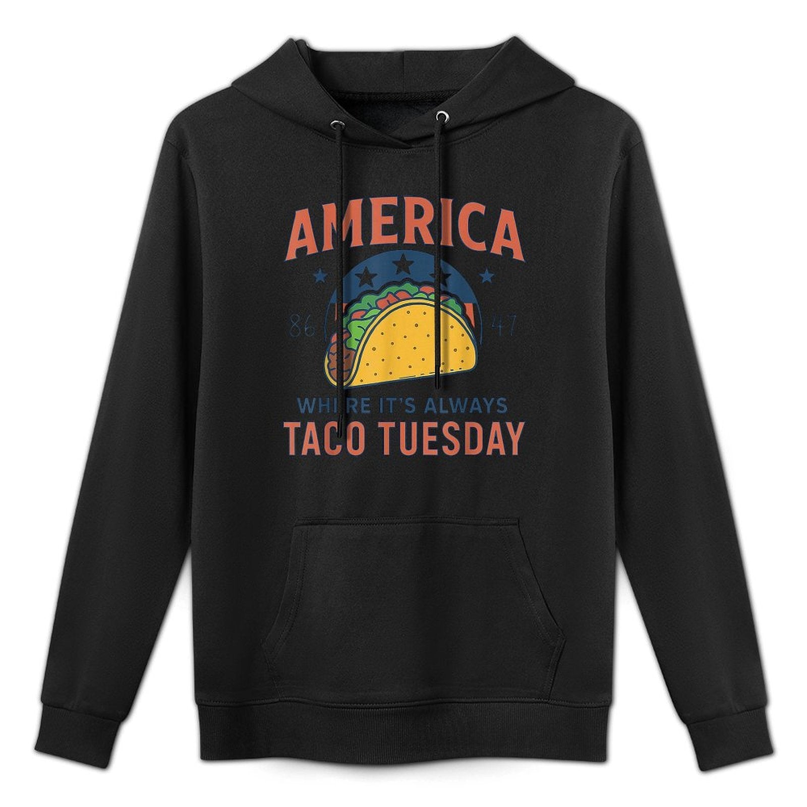 Retro America Where Its Always Taco Tuesday 4th Of July Unisex Design Hoodie