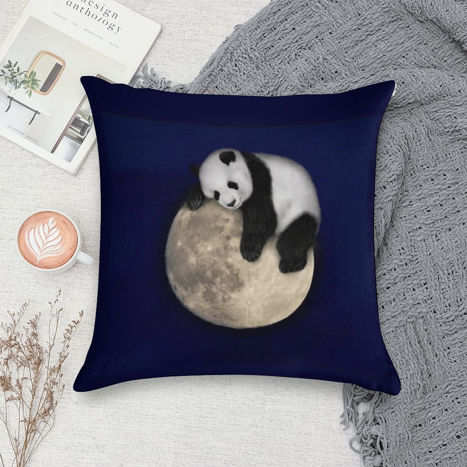 Sleeping on The Moon Soft Anti-Pilling Throw Pillow