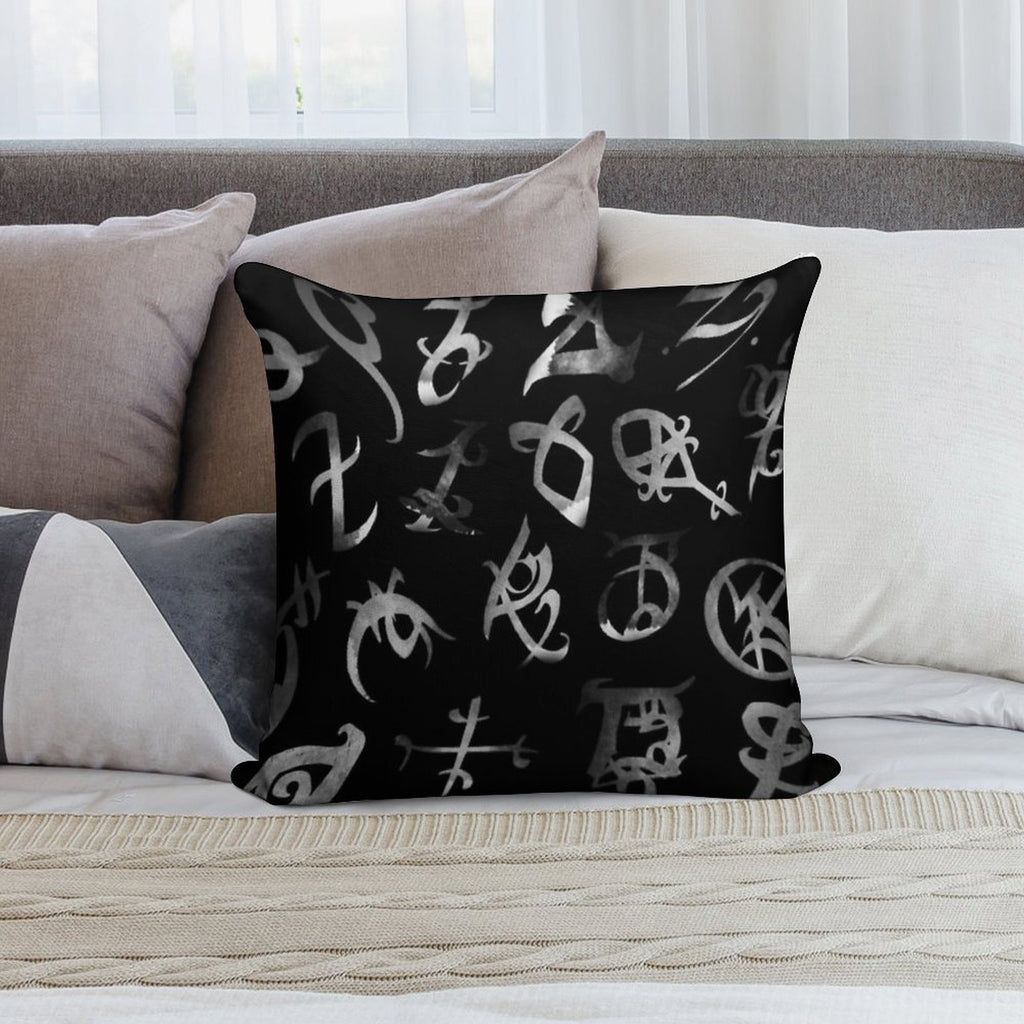 Silver Runes Soft Anti-Pilling Throw Pillow