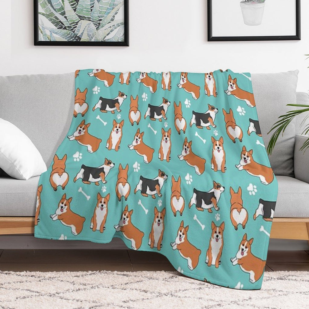 Corgi Pattern Premium Throw Blanket