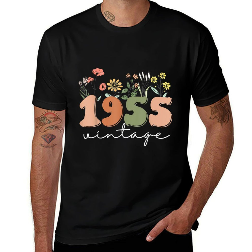 70 Years Old Vintage 1955 70th Birthday Wildflower Women  Stretchy T-Shirt