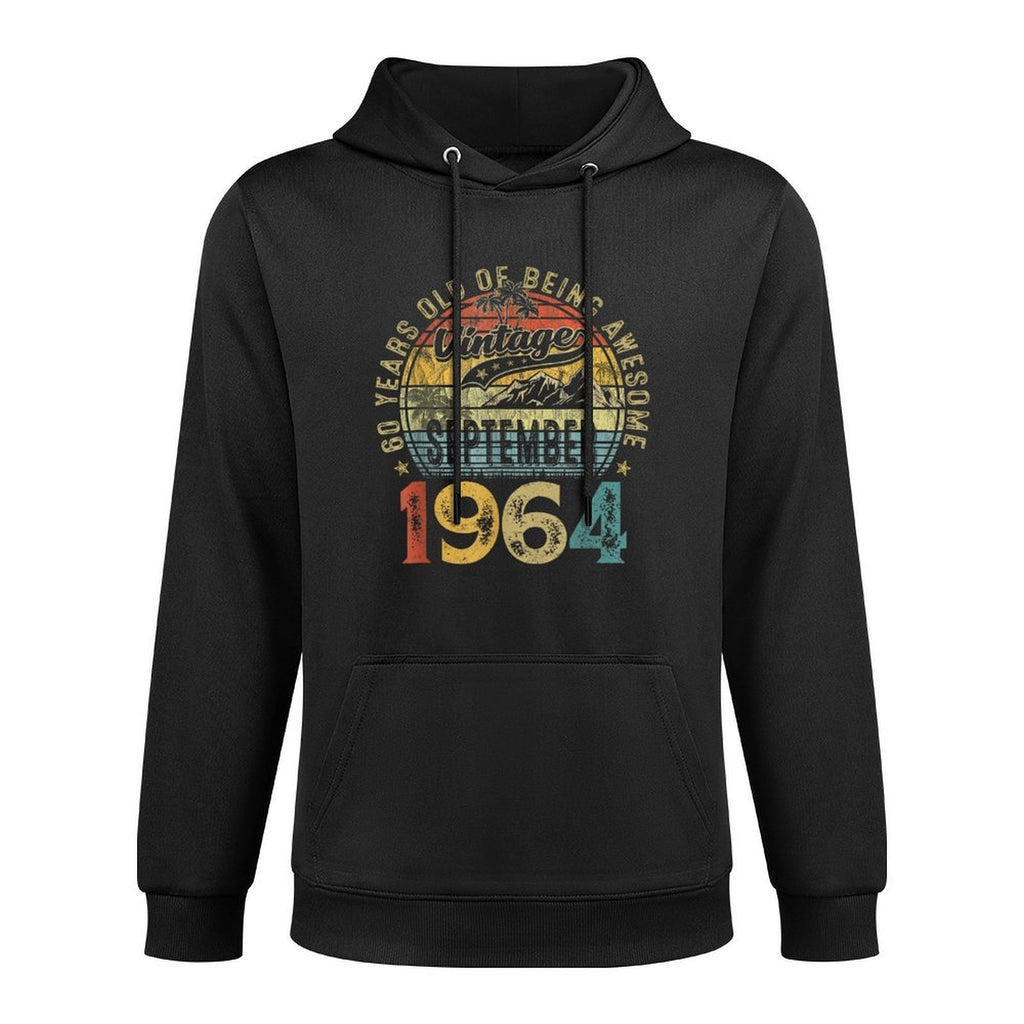 Funny 60 Years Old September 1964 Vintage 60th Birthday Gift Medium-Weight Fabric Hoodie