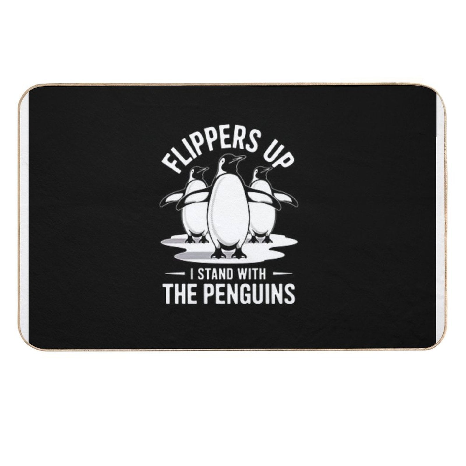 Penguin Resist Shirt Penguins Protest  Dirt-Trapping Bath Mat