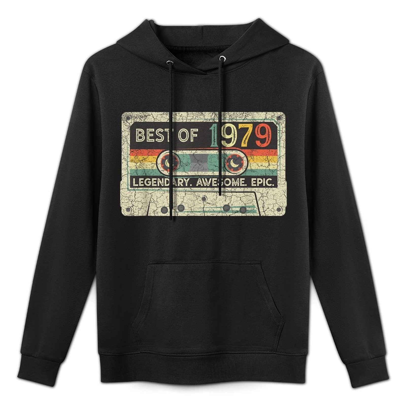 Vintage 1979 Limited Edition Cassette Tape 43th Birthday Versatile Streetwear Hoodie