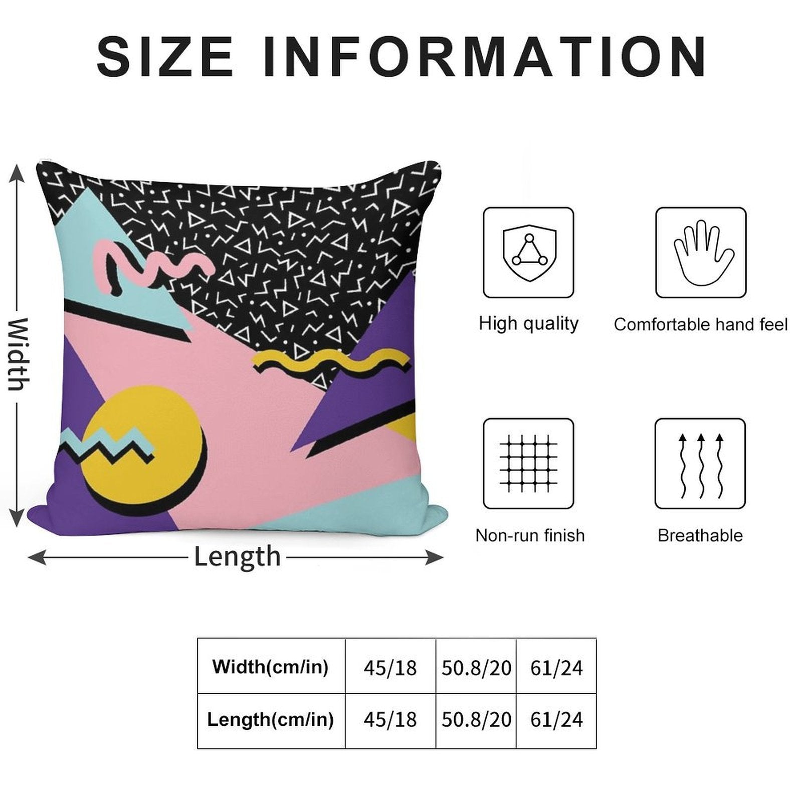 Memphis Pattern 20 - Retro 90s  80s Soft Durable Construction Throw Pillow