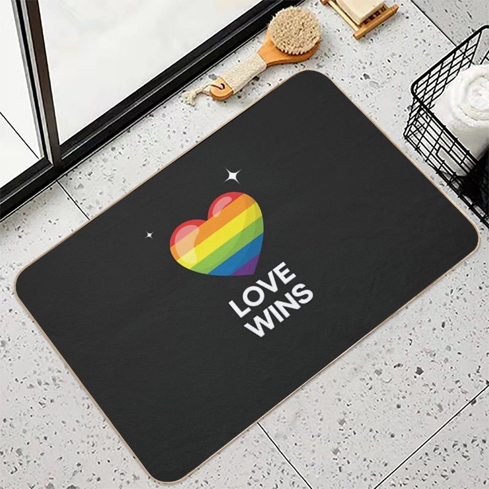 Love Wins!  Stain-Proof Bath Mat