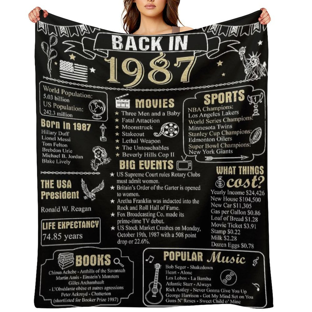 Birthday Anniversary 1987 History Back in 1987 Comfort Throw Blanket