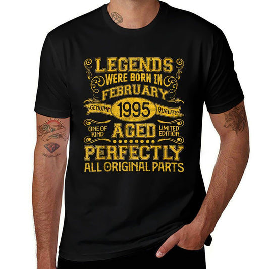 30 Years Old Legends Born In February 1995 30th Birthday  Graphic-printed T-Shirt