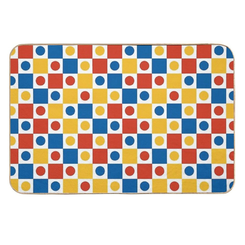 Vibrant Squares - Geometric Pattern  Long-Lasting Bath Mat