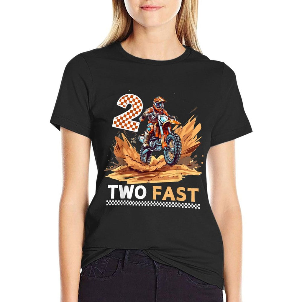 Two Fast ATV Kids Dirt Bike 2nd Birthday  Slim-fit Cut T-Shirt