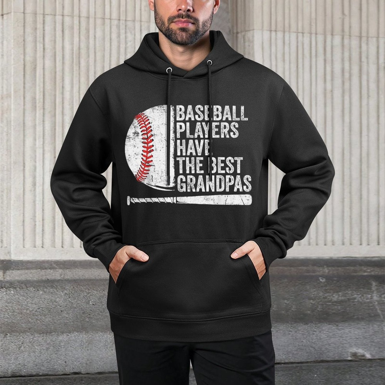 Baseball Player Grandpa And Grandson Baseball Grandpas Colorfast Hoodie