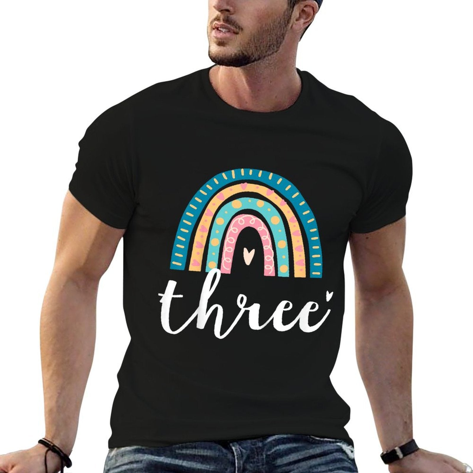 Kids Three Year Old Rainbow 3rd Birthday Gifts For Girls 3 Bday  Odor-resistant T-Shirt