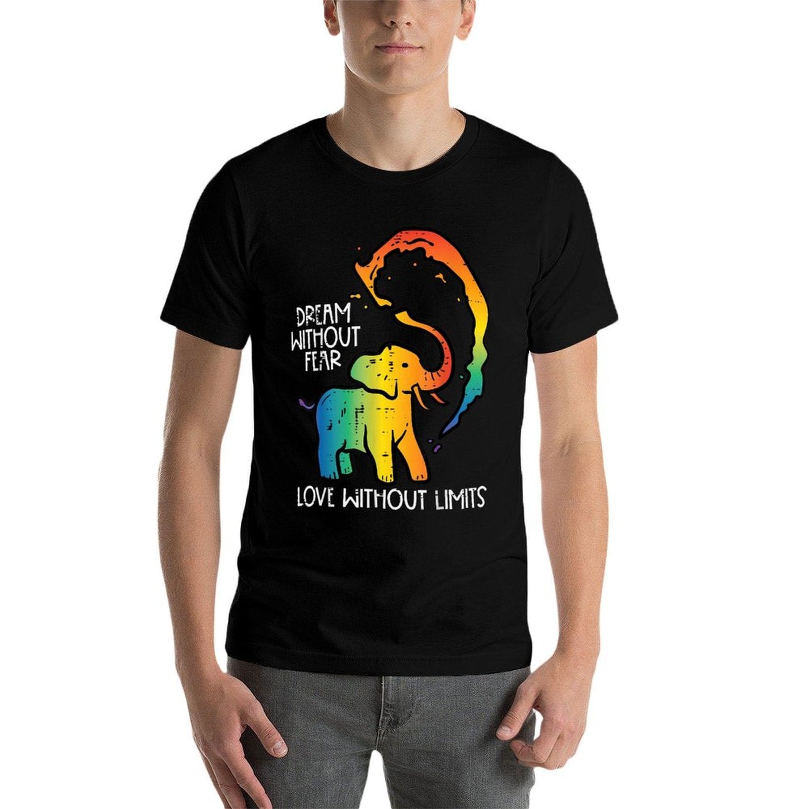 Gay Elephant Dream Without Fear Rainbow Pride Lgbt Women Men  Odor-resistant T-Shirt
