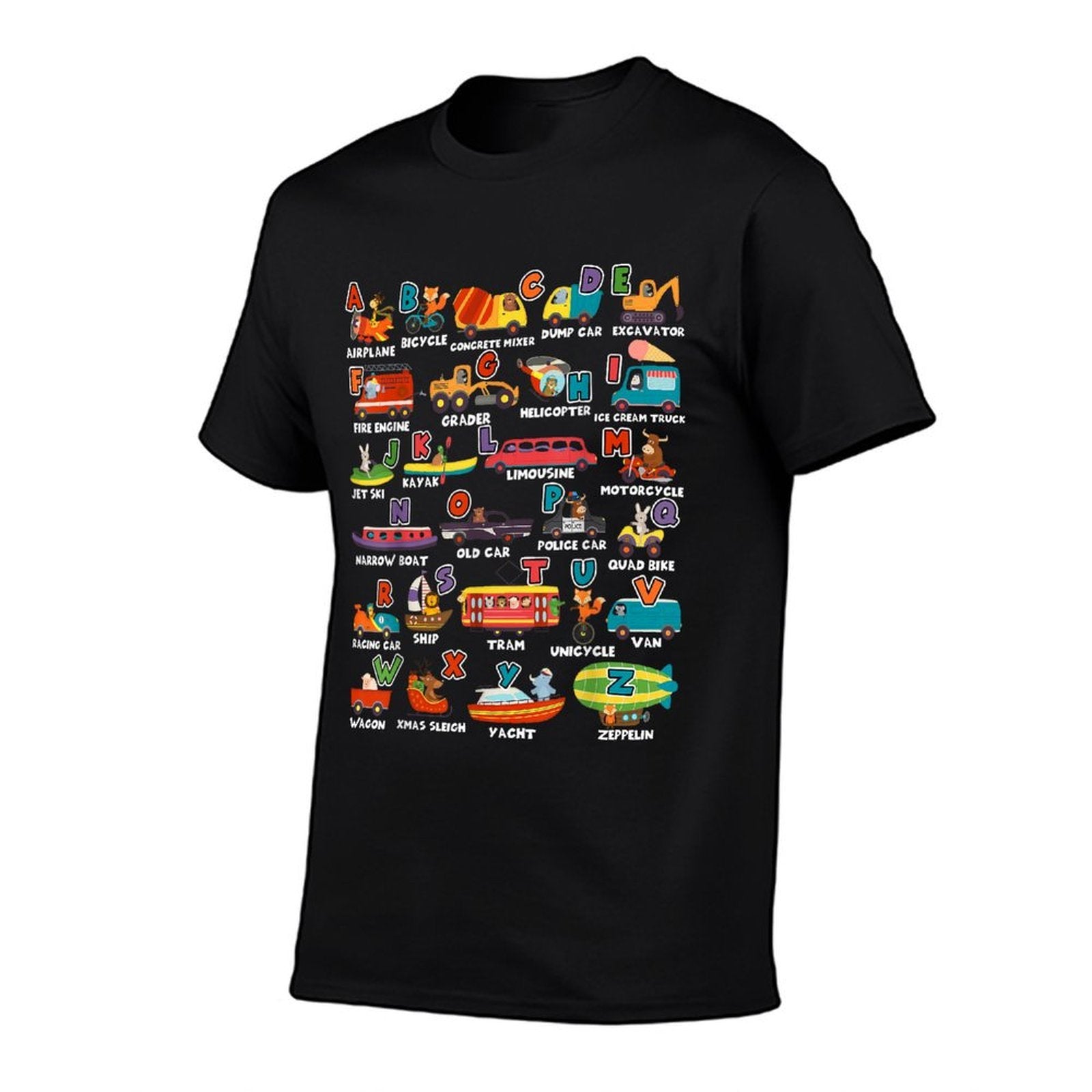 Alphabet Learning Transportation Animal Letter ABCs Teacher  Eco-friendly Material T-Shirt