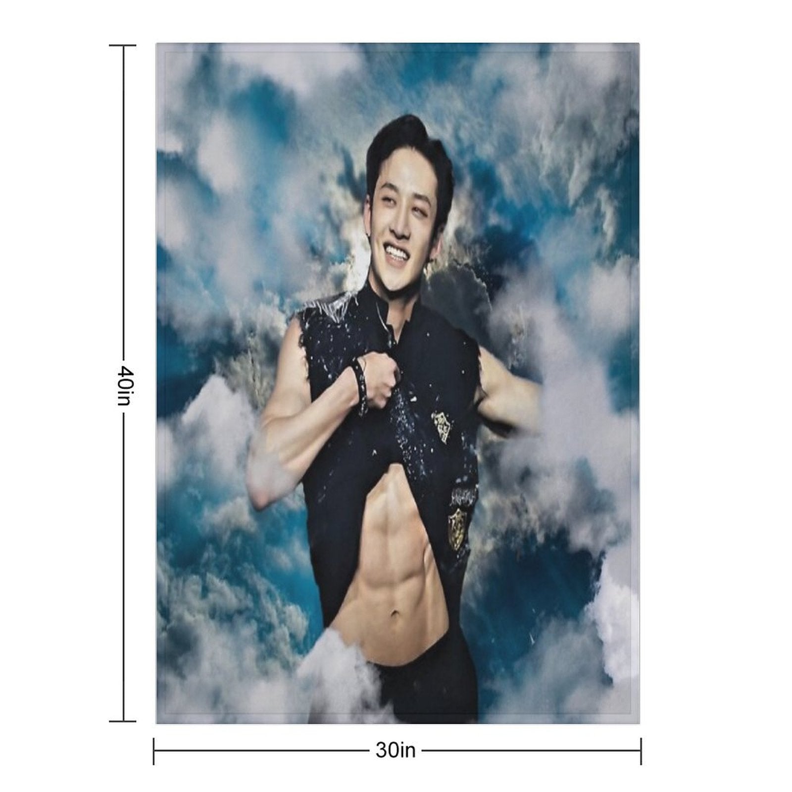 Bang Chan Smiling Cutely While Showing His Abs Versatility Throw Blanket