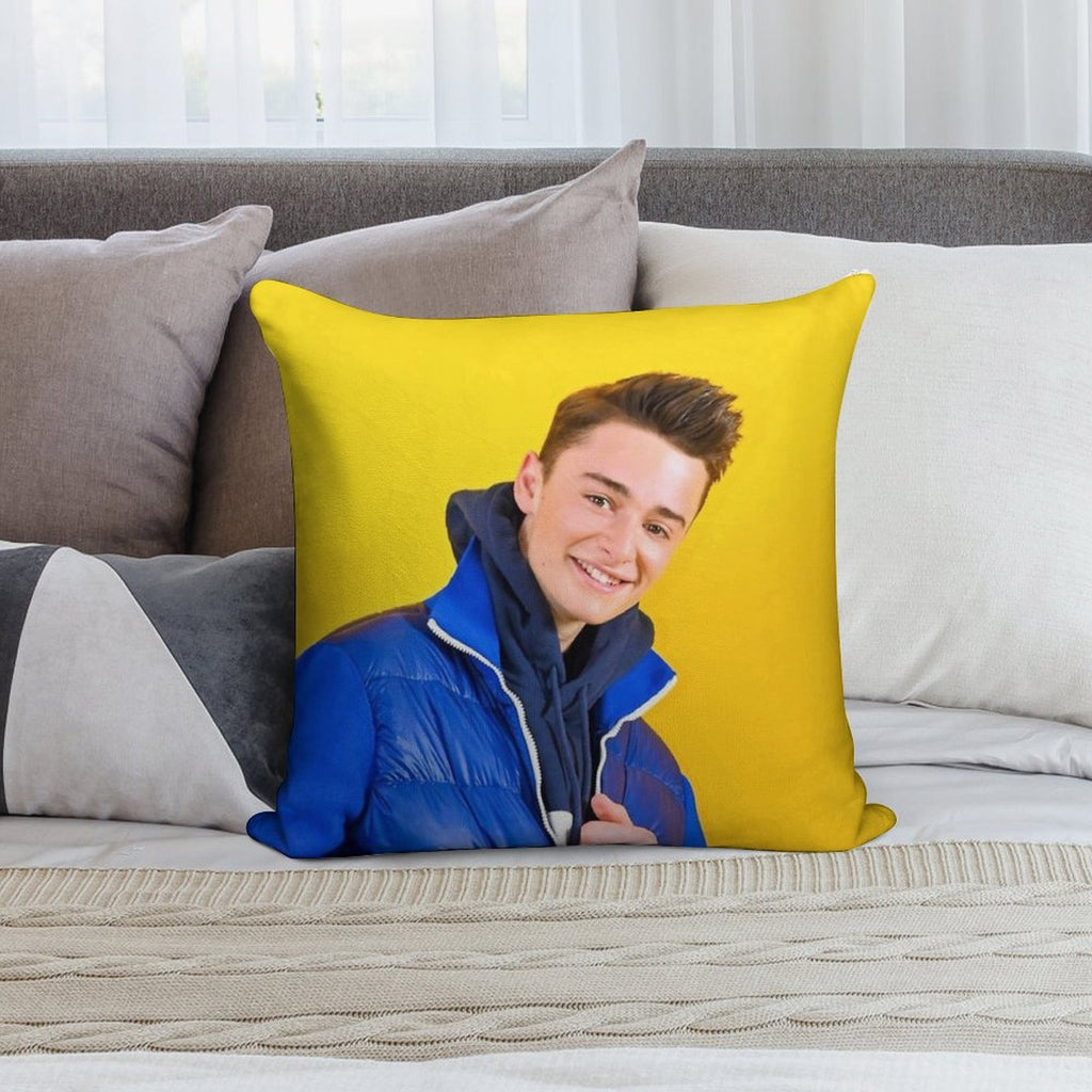 Noah Schnapp Blue Jacket Soft Luxury Feel Throw Pillow
