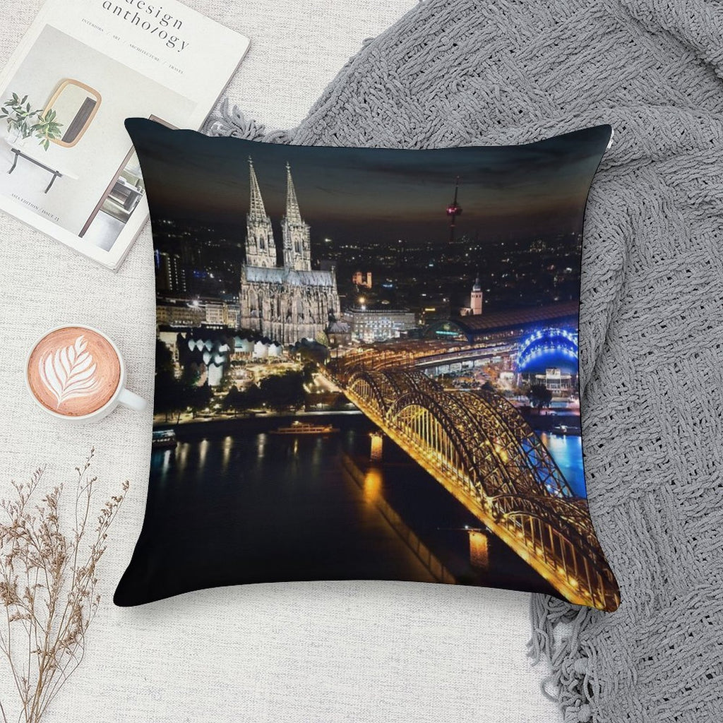 Cologne Cathedral Soft Durable Construction Throw Pillow