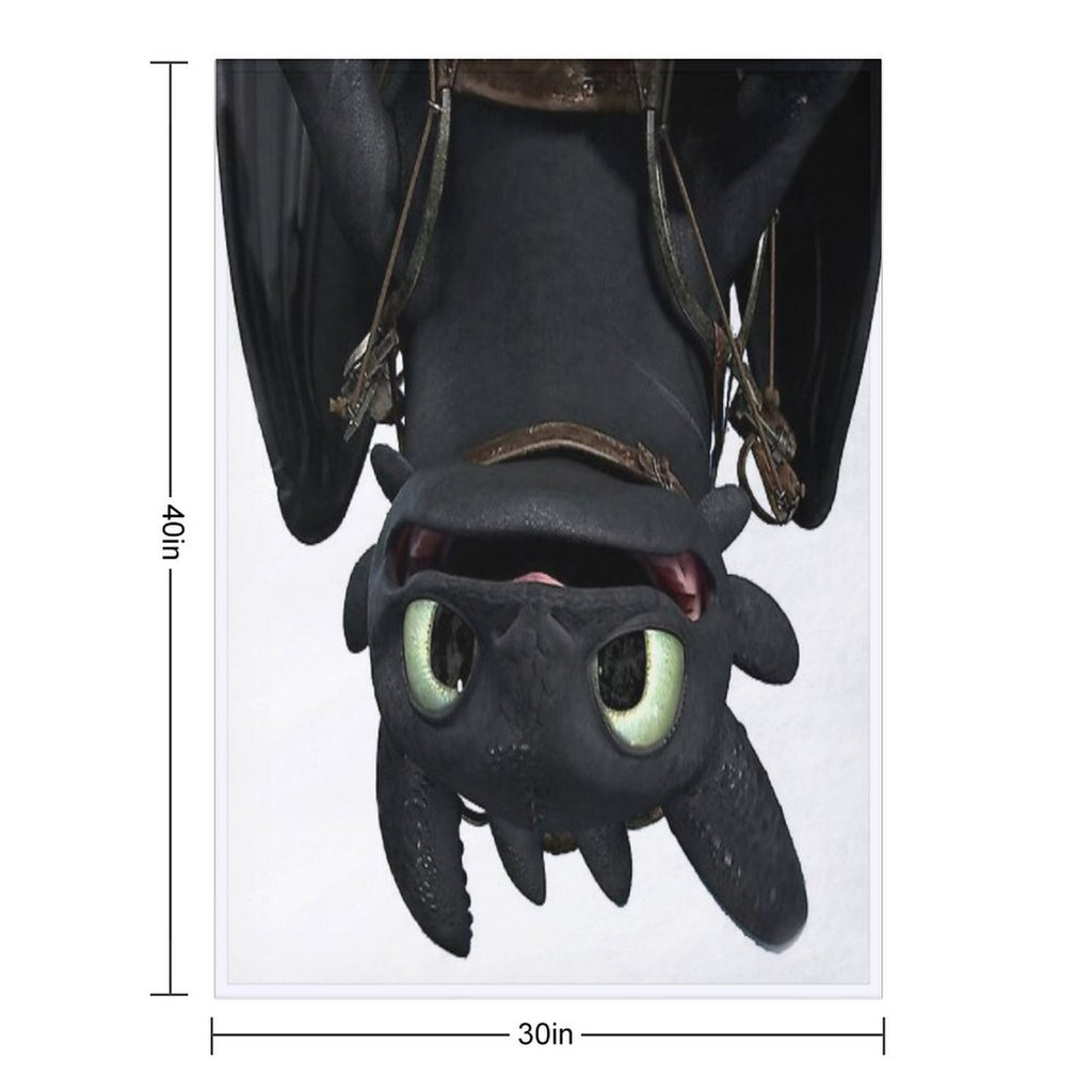 Upside Down Toothless Wrinkle-free Throw Blanket