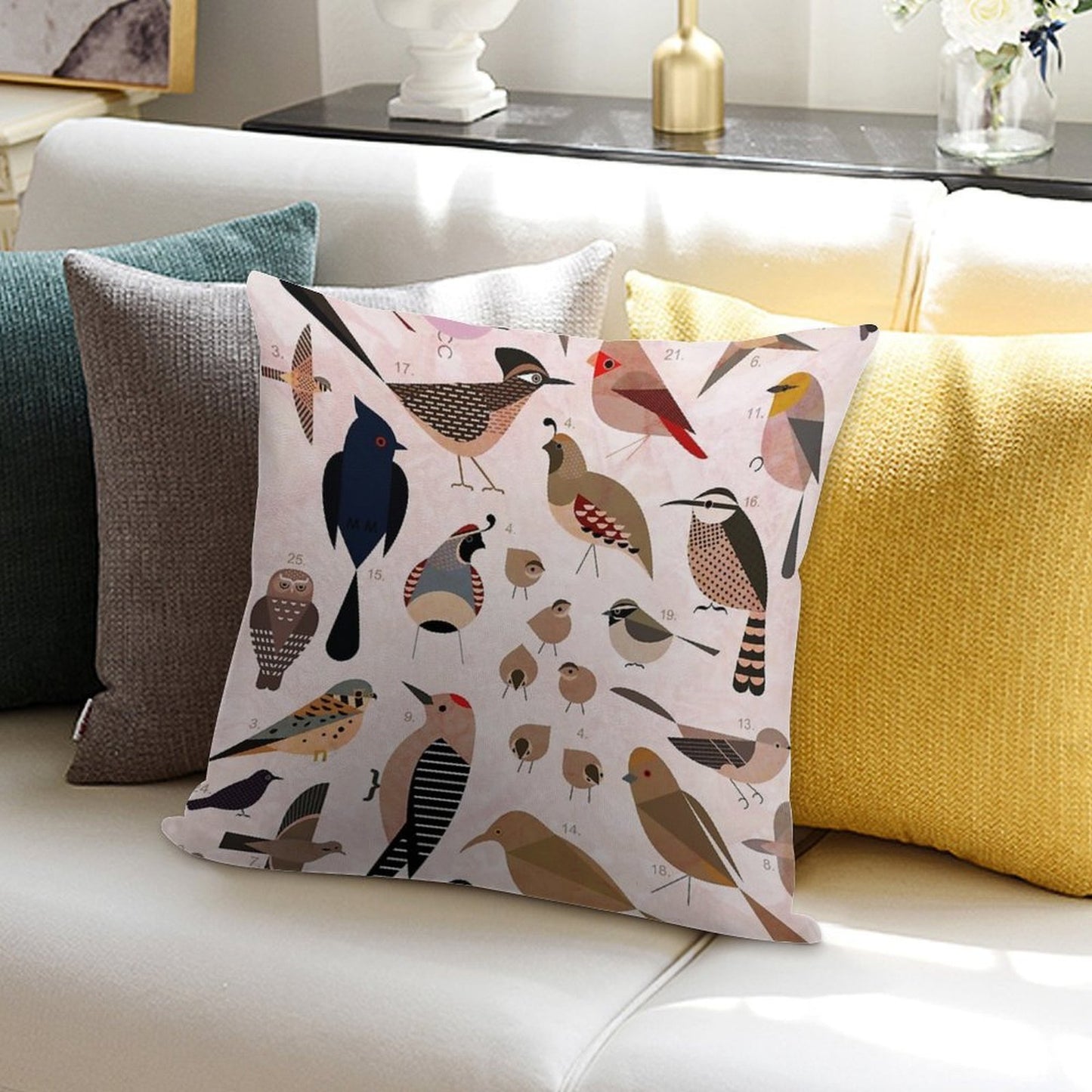 Sonoran Birds Soft Reinforced Edging Throw Pillow