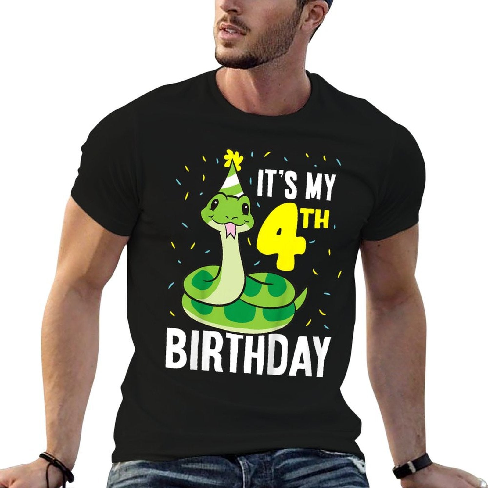 Kids Snakes It's My 4th Birthday 4 Year Old Birthday  Classic T-Shirt