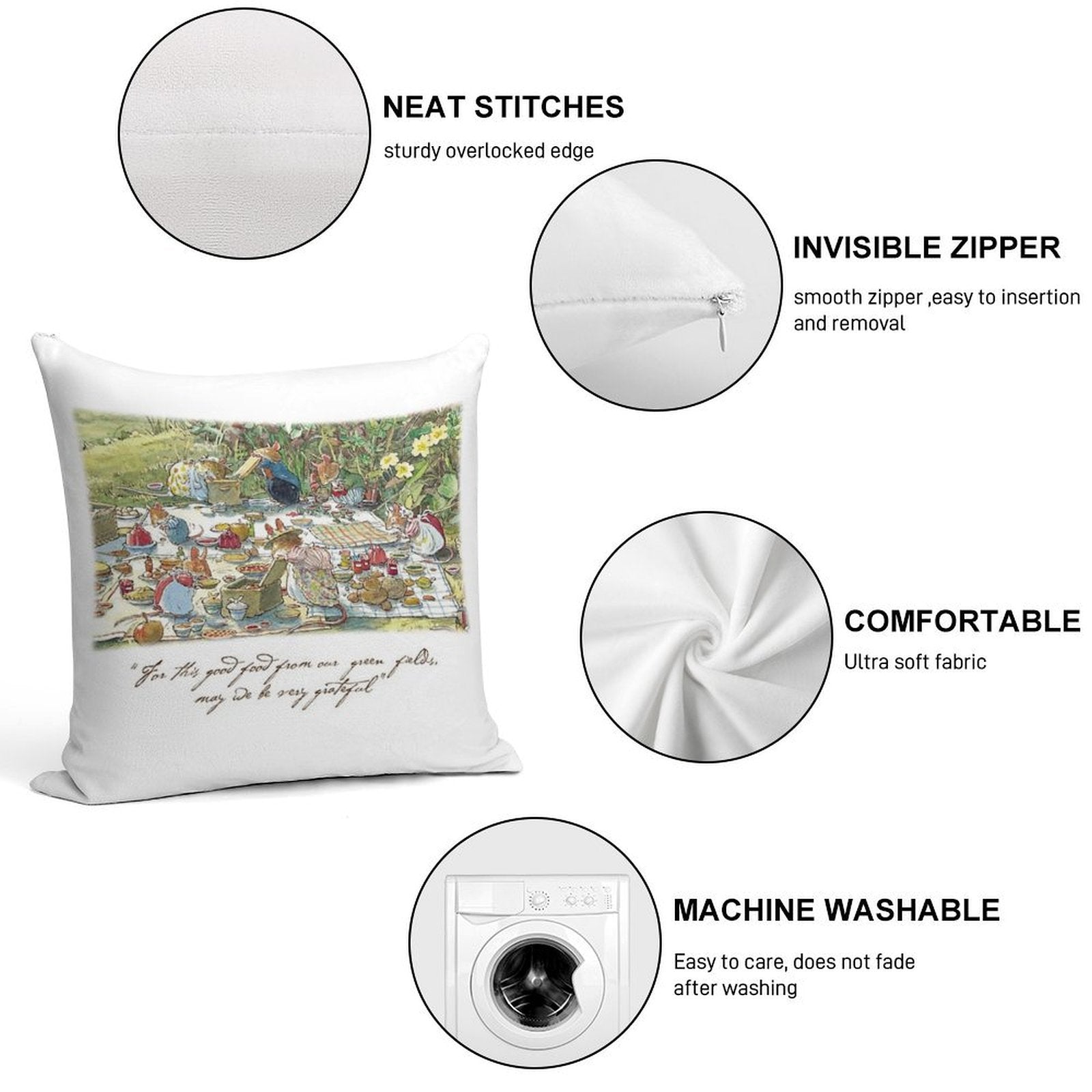 Picnic Time Soft Easy Maintenance Throw Pillow