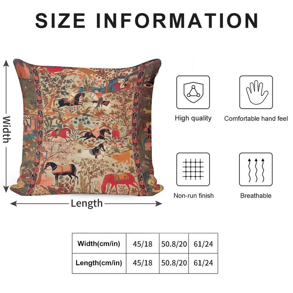 Oriental Rug Soft Hidden Zipper Throw Pillow