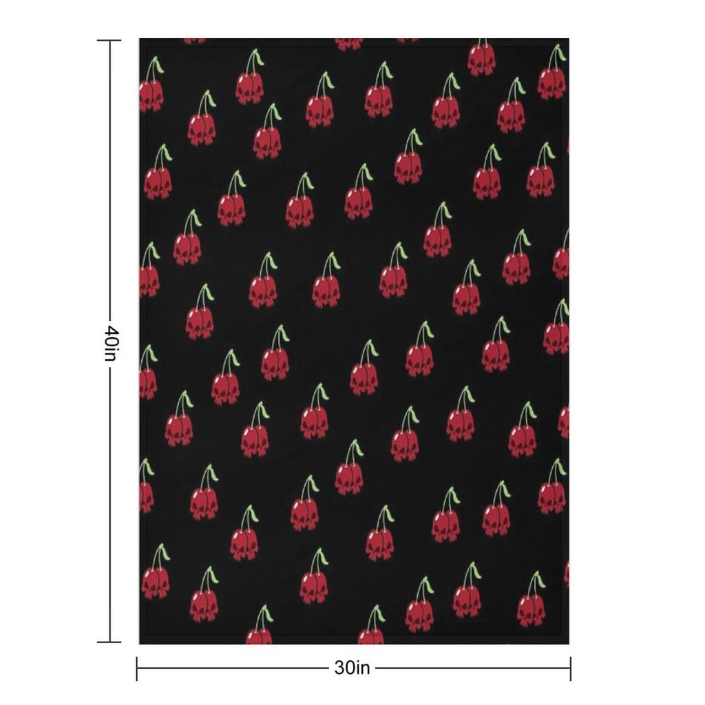 Cherry Skulls Shrink-resistant Throw Blanket