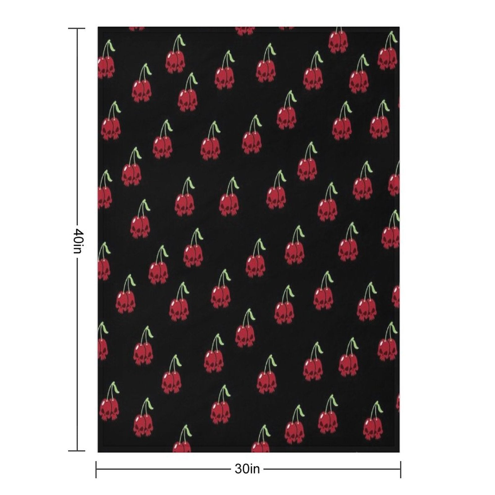 Cherry Skulls Shrink-resistant Throw Blanket