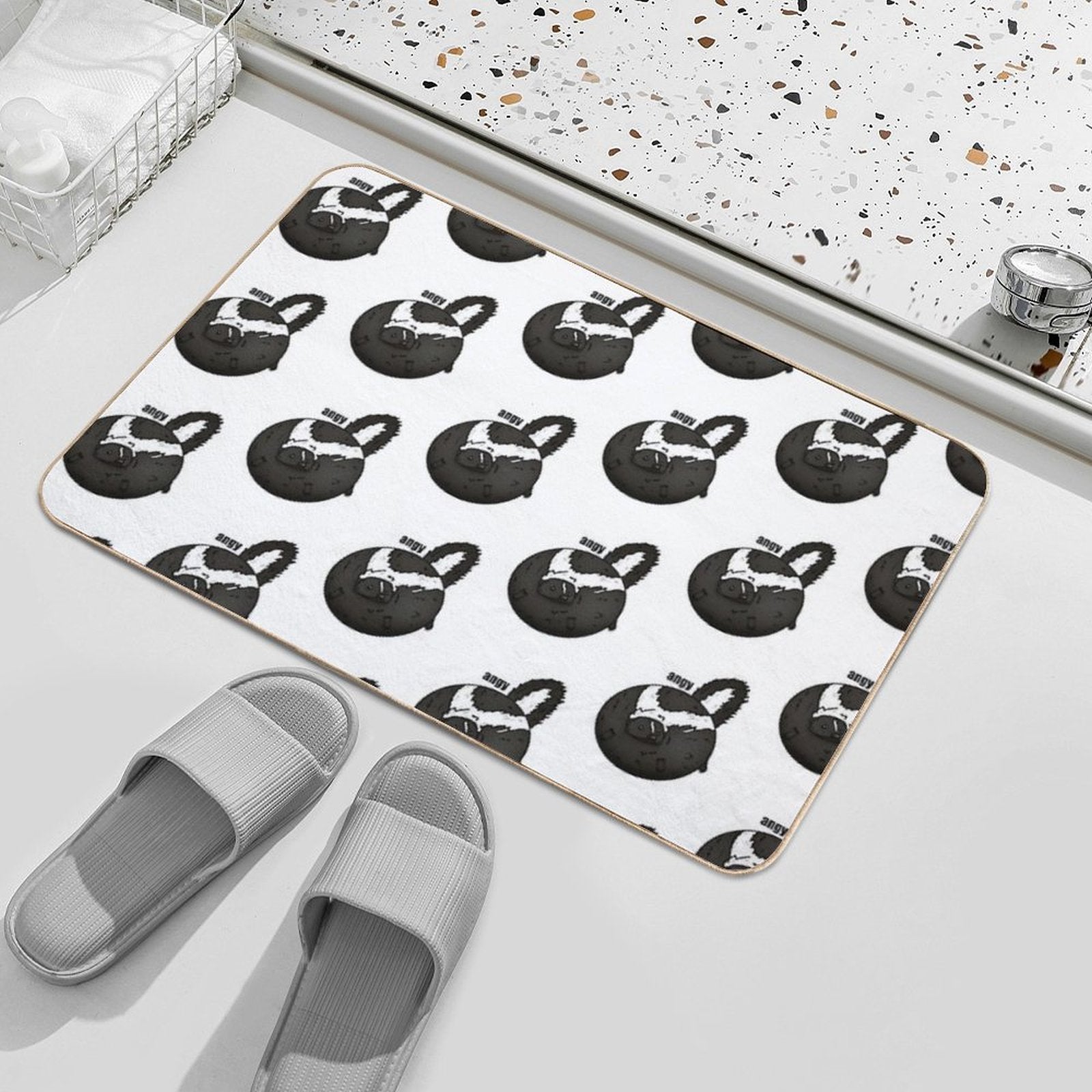 Fat Angy Skunk Durable Bath Mat